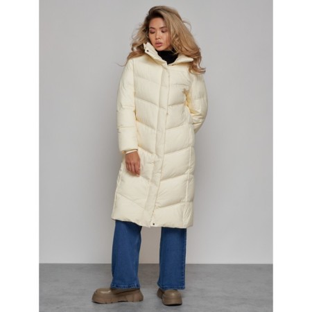 Coat insulated winter female, size 42, light-beige color-4