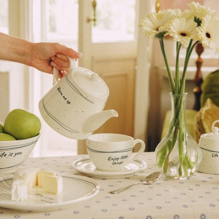 Teapot after a porcelain SL Home "House", 900 ml, 21 × 13.8 × 13.5 cm, white color-11