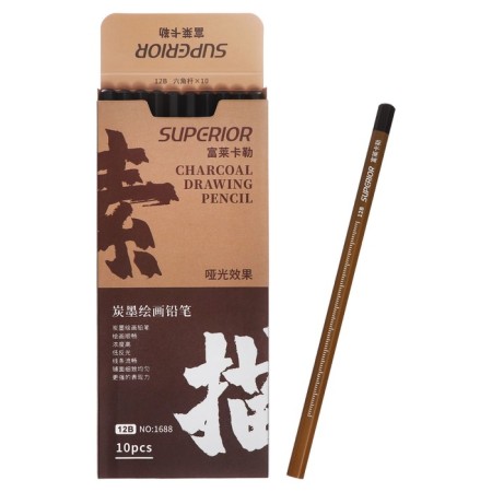 Coal black pencil 12V, brown body