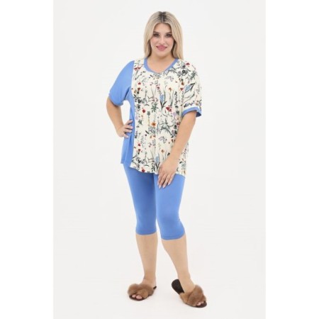 Female suit, size 68, blue color-1