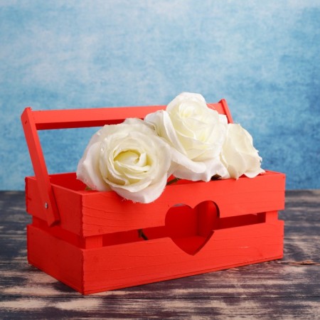 Wooden Kashpo 24.5 × 13.5 × 9 cm "Toroshka light" rheck, heart, red give beautifully