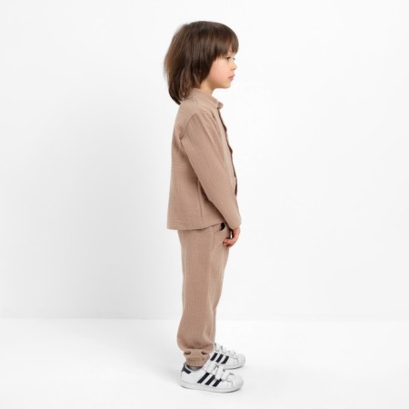 Костюм (рубашка и брюки) детский KAFTAN "Муслин", р.26 (80-86см) бежевый-1