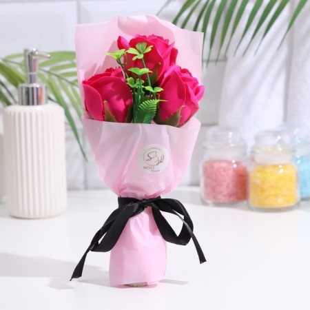 Bouquet of soap roses, fuchsia color-6