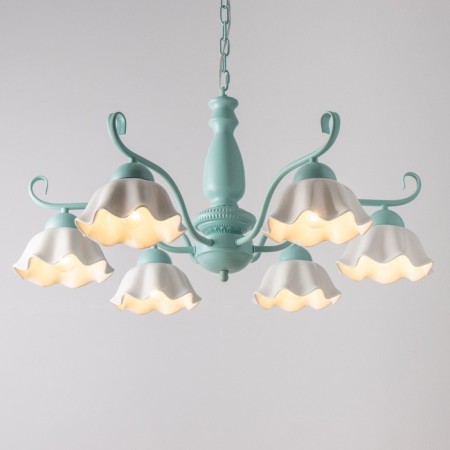 Luracia chandelier 6he27 40W green-white 77x77x37-72 cm Bayerlux-2