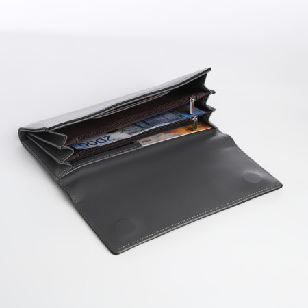 Women's wallet on magnet, gray color-3