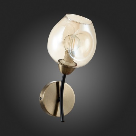 Wall lamp EVOLUCE. Sle205301-01. Besano. 1x40 W, E14, 13x28 cm, bronze color, black-4