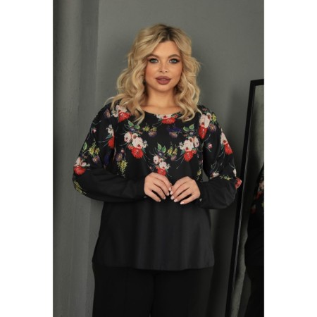 Female blouse, size 56, black color-2