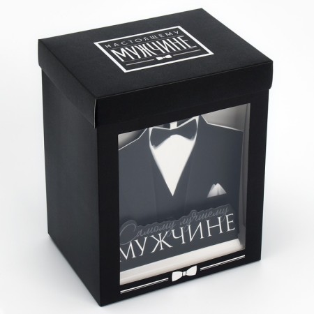 Gift folding box with 3D effect, packaging, “real man”, 18 x 14 x 23 cm-3