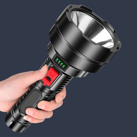 Manual battery flashlight, 5 watts, 1200 mAh, battery 18650, 19 x 8.2 cm, USB-1