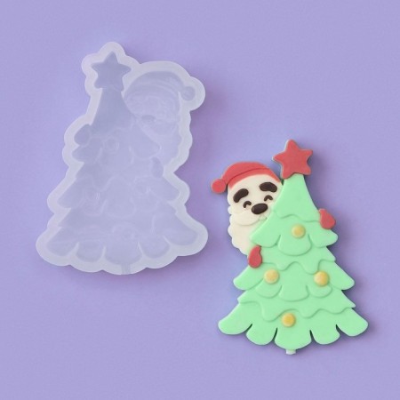 Silicone Mold for candy and chocolate "Santa Claus with a Christmas tree"