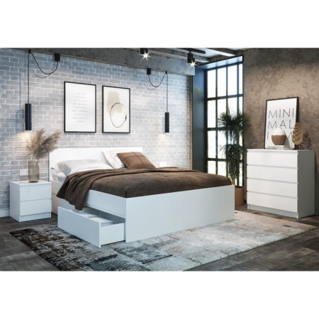 Bedside table 2 maders, 400x420x554, white-2
