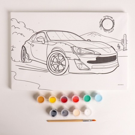 Picture on numbers for children "Rally in the desert", 20 x 30 cm-1