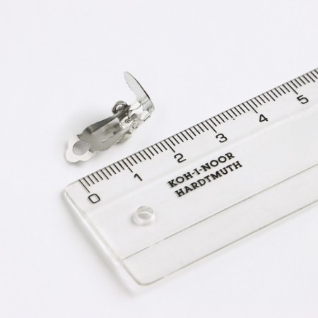 Basket for earrings-clips, 10 mm (set of 5 pairs), silver color-3