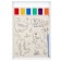 Coloring "Lovely dinosaurs", 2 sheets, 6 colors of paint, brush