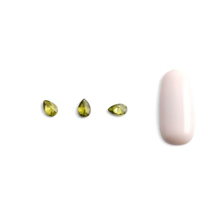 Crystals for volumetric inlay Pole "drop", No. 1, green, 10 pcs