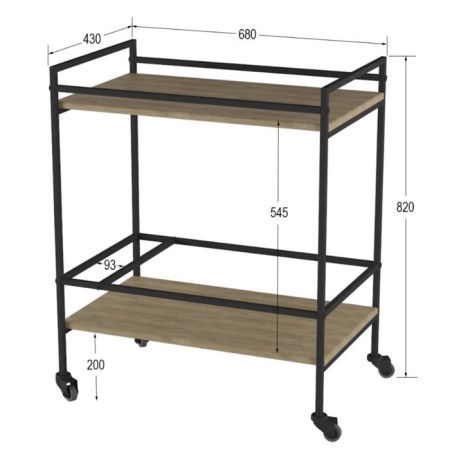 Serving table "Speech", 680 × 430 × 820 mm, sonoma oak color-1