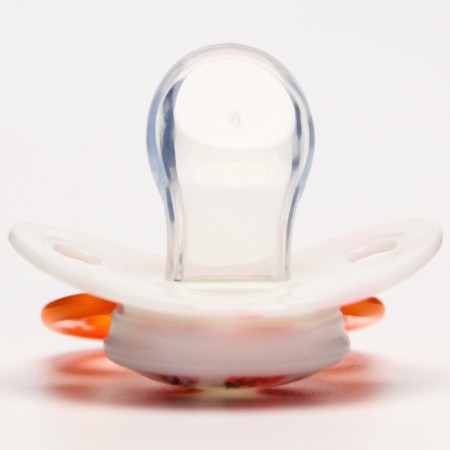 Nipple - dummy silicone orthodontic "ladybug", from 0 months, with a cap, color orange-5