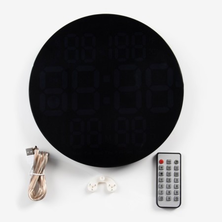 Electronic wall clock, alarm clock, calendar, thermometer, hygrometer, 1 aaa, d-25 cm-3