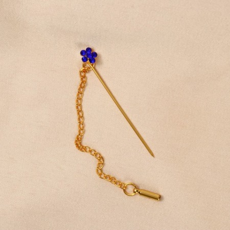 Pin "Flower" mini with a chain, color mix, 5.7 cm (indivisible packing 12 pcs., Price per pcs.)-3