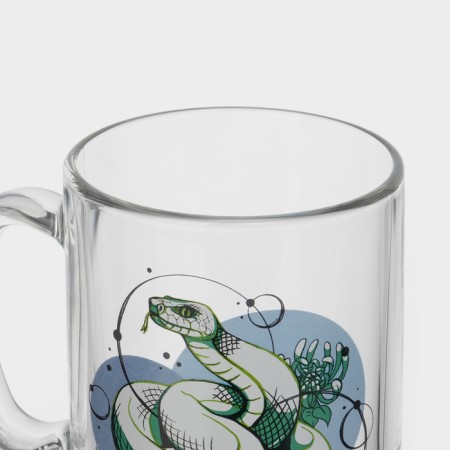 New Year's glass tea mug "Snakes", 320 ml, mix-3