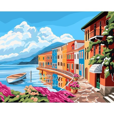 Diamond mosaic on a subframe with a full filling “Start by the Sea”, 40x50cm-1