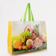 Household bag without fastening, 12 l, green color/multi -colored