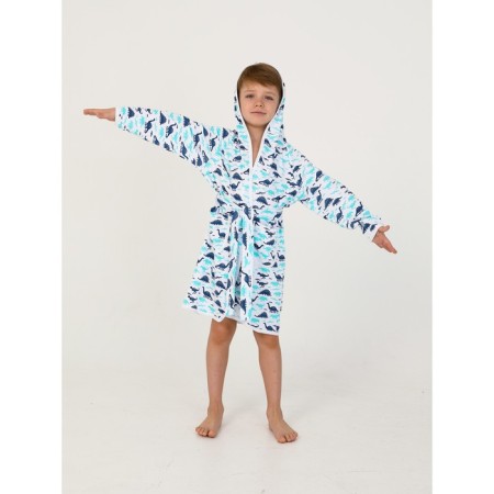Children's robe with a hood, height 122 cm-1