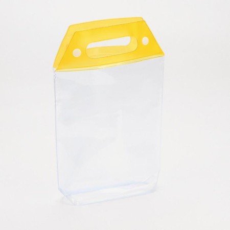 Cosmetic bag on the buttons, the color is transparent/yellow-1