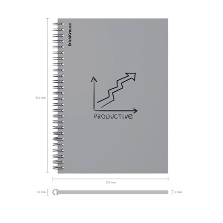 Notebook A5 80 sheets of a cage on a spiral Erichkrause Life Style, silver, plastic cover-4