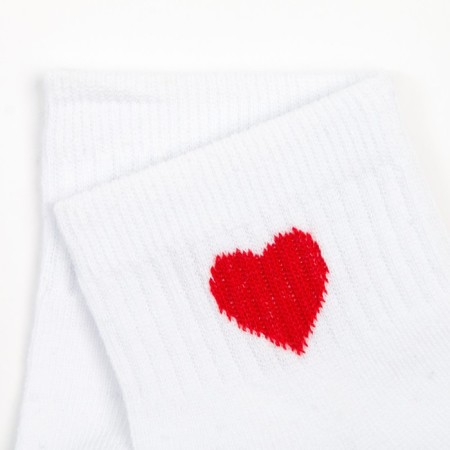 Women's socks, "heart" white color, rr 23-25-2