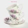 Service Porcelain Tea Daulay "Lavender", 4 items: 2 cups 220 ml, 2 saucers d = 14.2 cm, white color