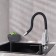 Kitchen mixer "RMS" SL123BL-016F-1, flexible spout, single-leaf, black/chrome