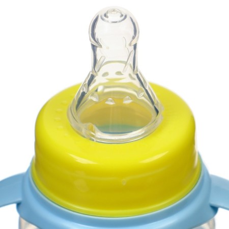 A bottle for feeding "Bear Prince", classic throat, 150 ml., 0 months, cylinder, with handles-3