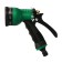 A pistol for watering, 8 modes, a latch, a connector, an ergonomic pen, plastic, Greengo