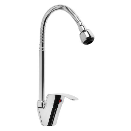 Kitchen mixer Zein Z3498, flexible surge, dual -mode aerator, brass, chrome-4