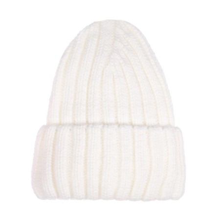 Knitted hat with lapel for a girl, size 54