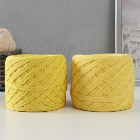 Knitted yarn "Ribbon" 85m/170 ± 5 g (yellow) mix
