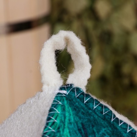 Bath cap "Happy New Year! (Santa Claus with a broom and glass) Print-2