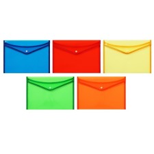 A4, 330 μm, calligrata button folder on the A4 button, lined, with textile insert, transparent, embossing, mix