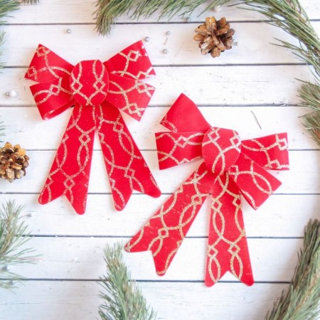 Christmas tree decoration "Balt with patterns" (set 2 pcs) 14x16 cm, golden red