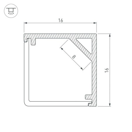 Profile SL-Kant-H16-2000 Anod alum. L2000 Arlight 023723-3