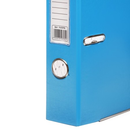 A4, 50 mm registrar, calligrata, PVC, embossing "flax", metal edging, pocket for a spine, collected, blue, mix-1