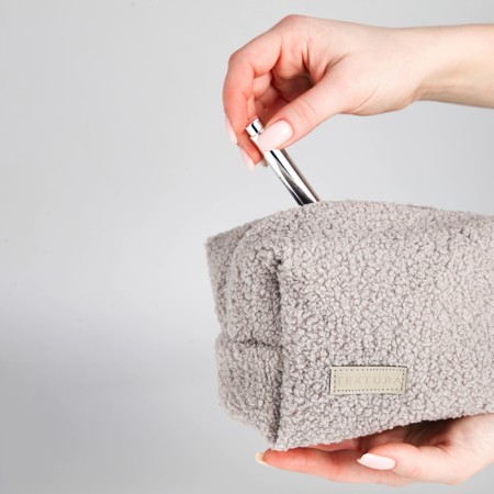 Women's road cosmetic bag with a Textura lining, gray color-4