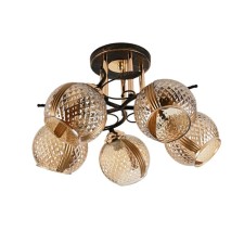 Lamp Ceiling Economy Service 10083/5BK+FGD TEA+GD, 5x60W, E27, 28x43x43 cm