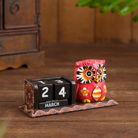 Calendar table tree "Pink Owl" 15x6x7 cm