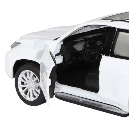 Metal machine Land Cruiser Prado 1:32, light and sound, doors, hood, baggage, inertia are opened-8