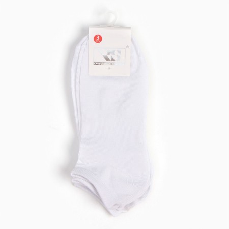 A set of female socks (3 pairs) shortened, white color, size 36-39-4