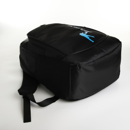 Youth backpack on a zipper, 4 pockets, black/blue color-4