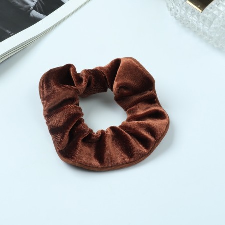 Hair elastic band "Orbit" Classic velvet, 10 cm, brown