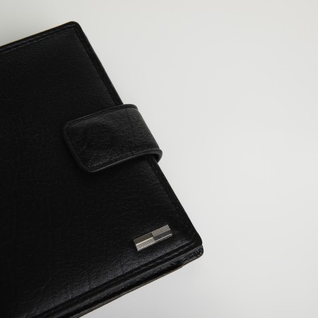 Male purse on magnet 3 in 1, department for auto documents, passports, black color-3